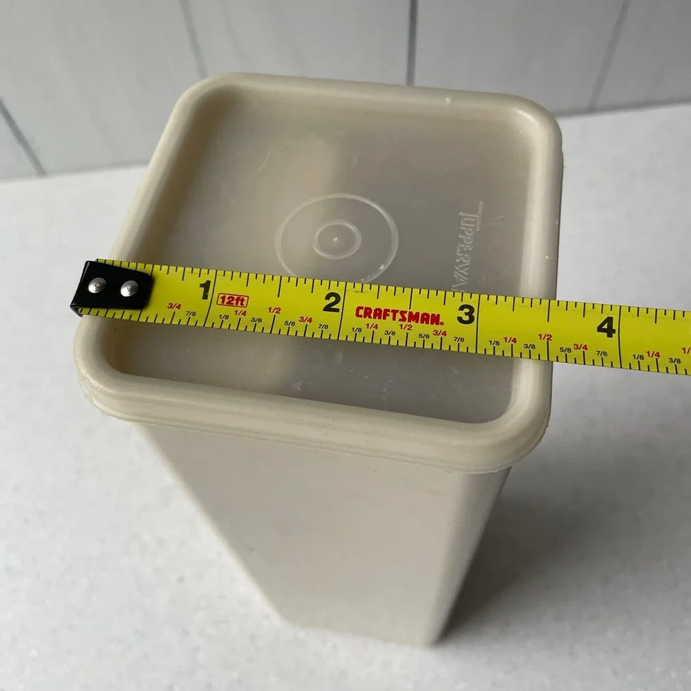 Vintage Tupperware Cheese Cracker Keeper Dispenser Almond Cream 1696-1 with Lid